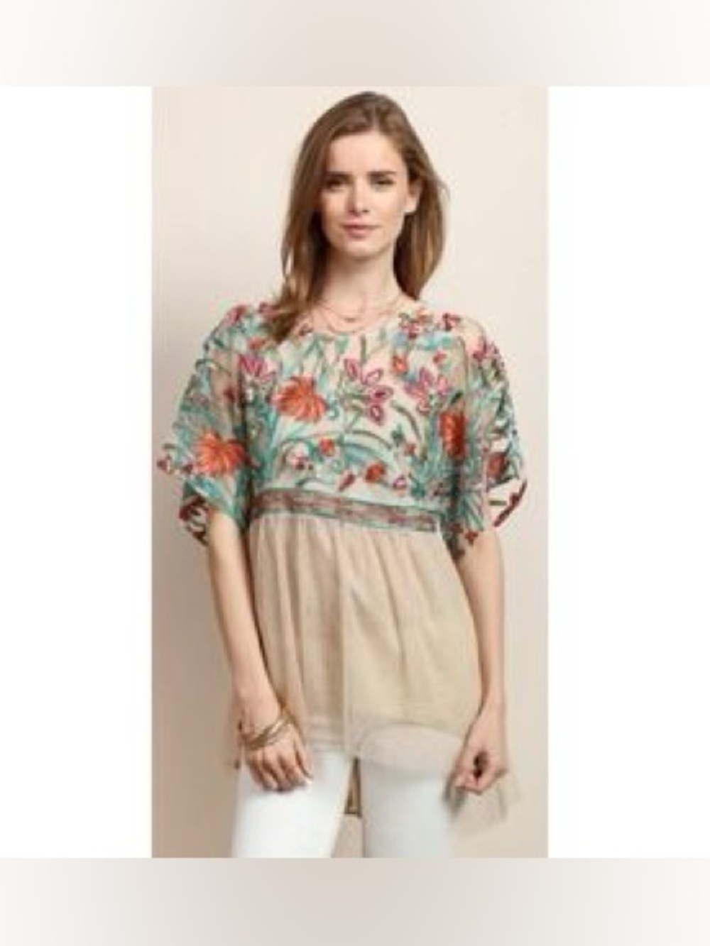 Tassels n lace women’s lace floral tunic top